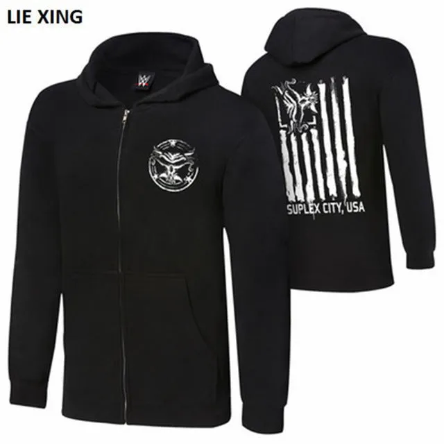 2018 New Jacket Wrestling Sweatshirts Roman Seth AJ Style Shield Men Hoodie Zipper Coat