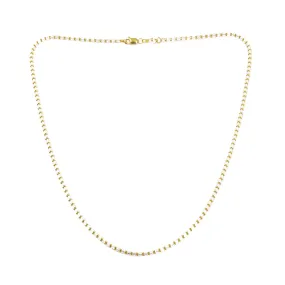 22K Multi Tone Gold Chain W/ Clustered Beaded Strand