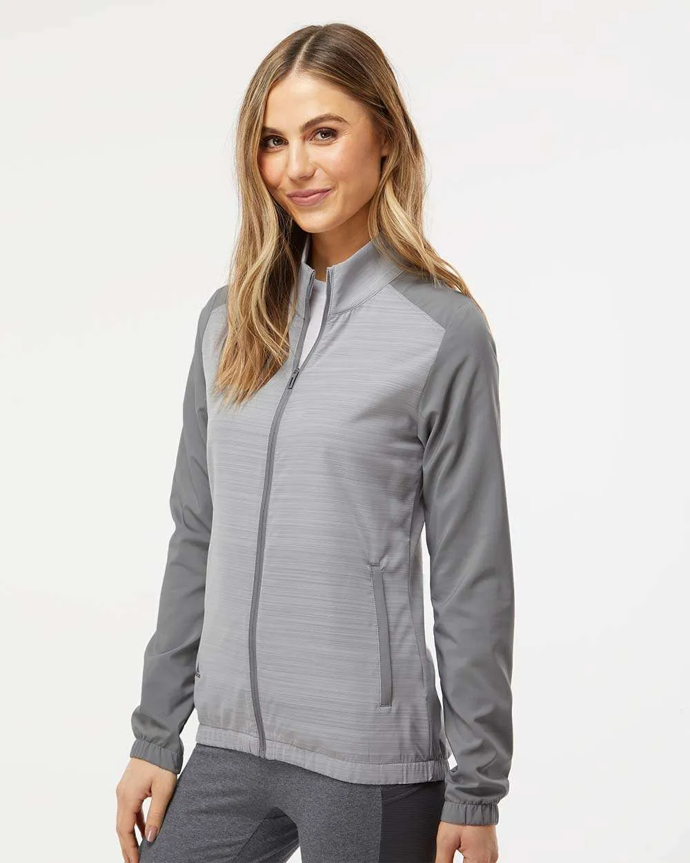 Adidas Ladies Heather Block Full-Zip Wind Jacket