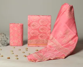 Appealing Hand Block Print Chanderi Silk Suit Set (CHA642)