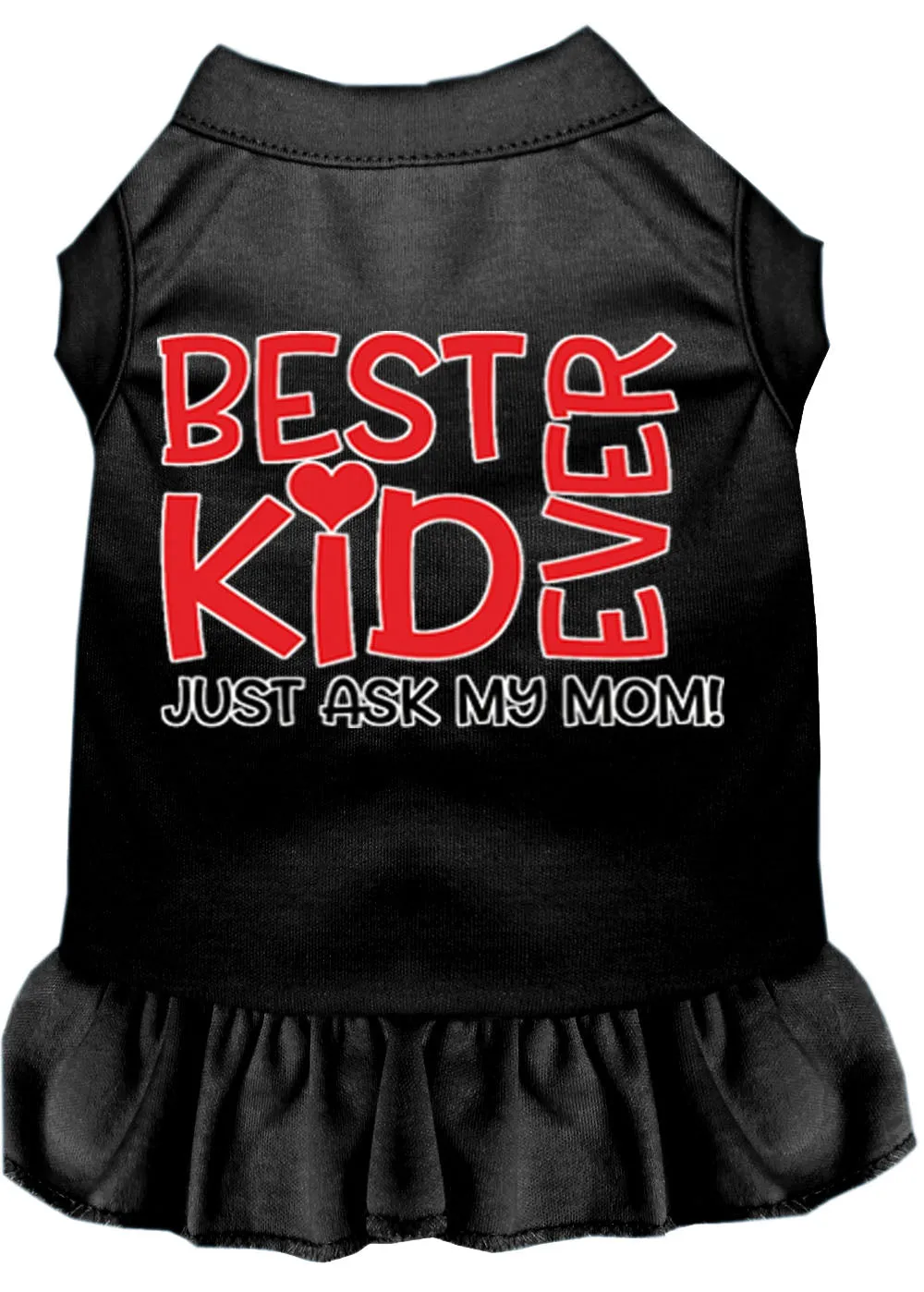 Ask My Mom Screen Print Dog Dress Black Xs (8)