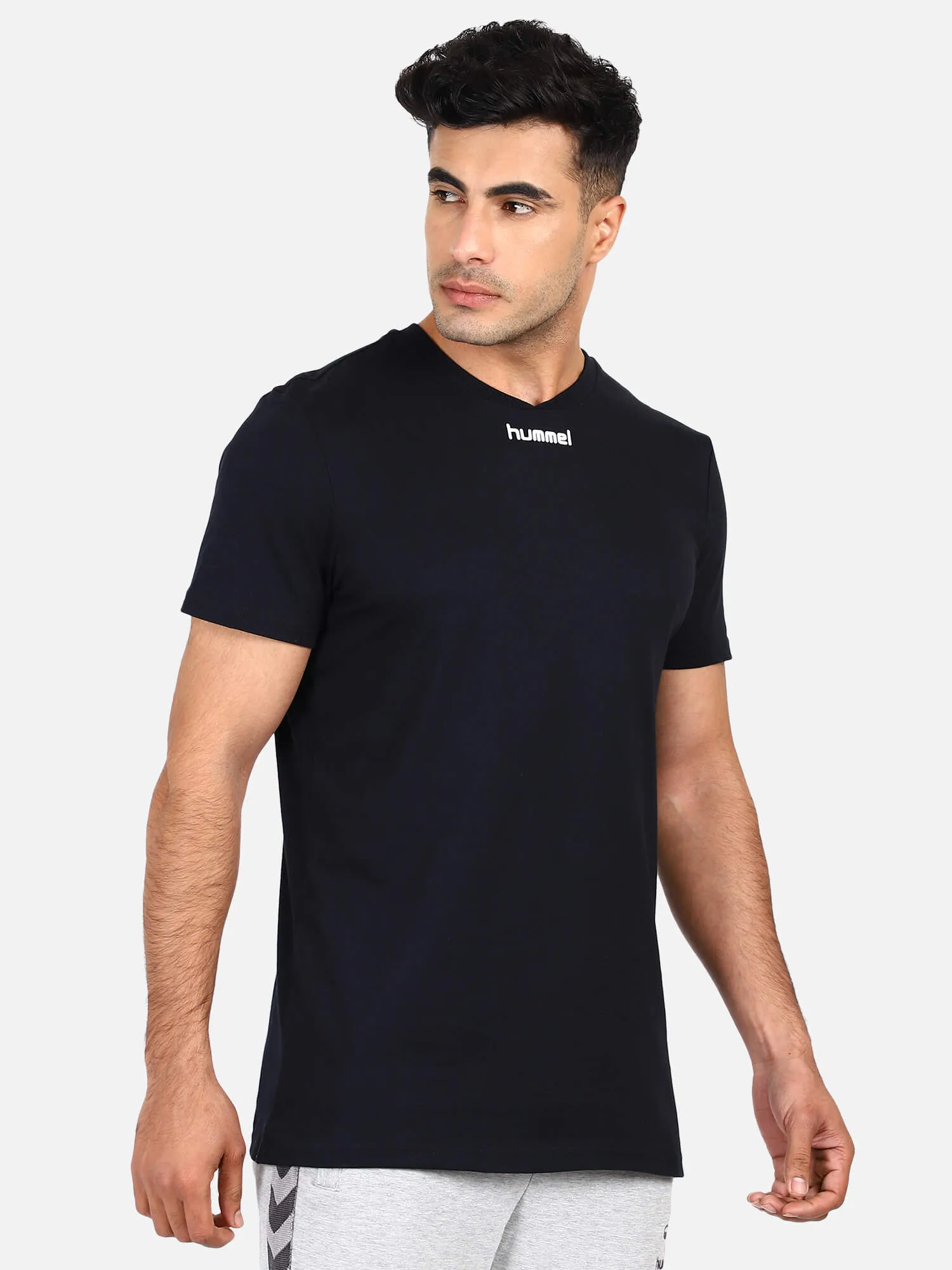 Asser Men Cotton Black T-Shirt