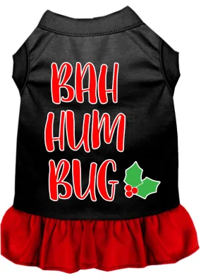 Bah Humbug Screen Print Dog Dress Black With Red Xl