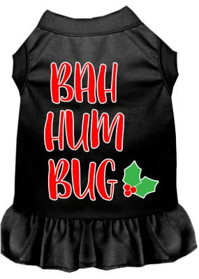 Bah Humbug Screen Print Dog Dress Black Xs