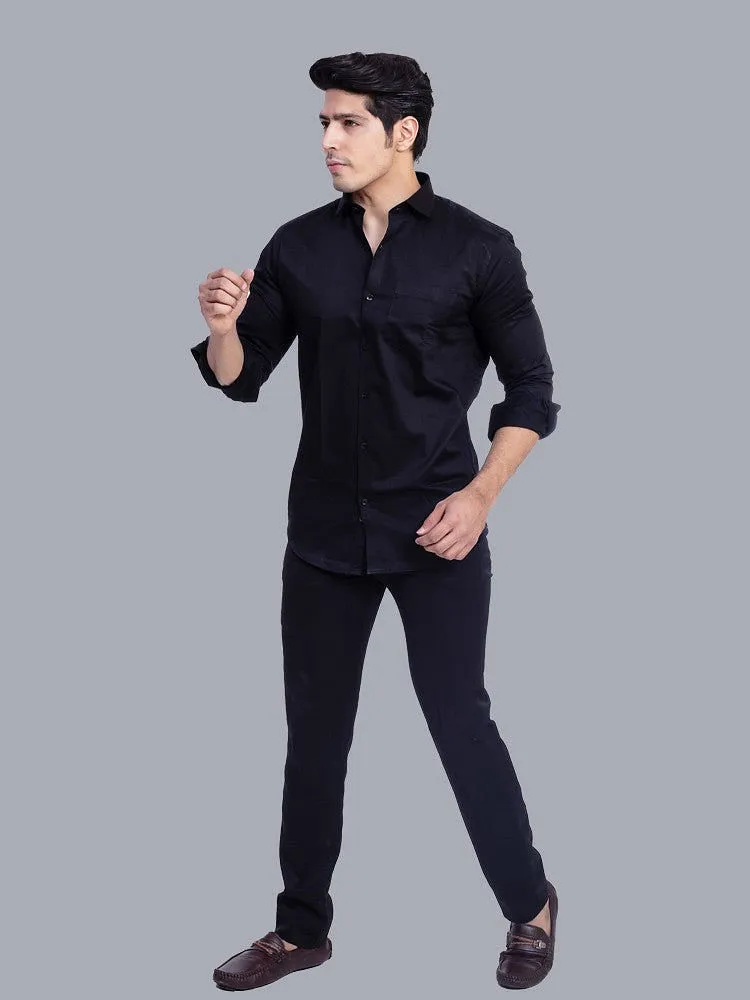 Black Formal Shirt - Giza Cotton Black Formal Shirt