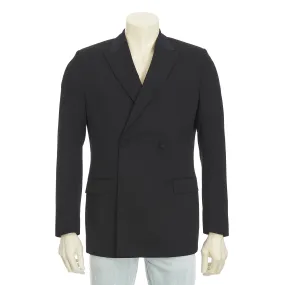 Black Virgin Wool Double-Breated Tailored Jacket