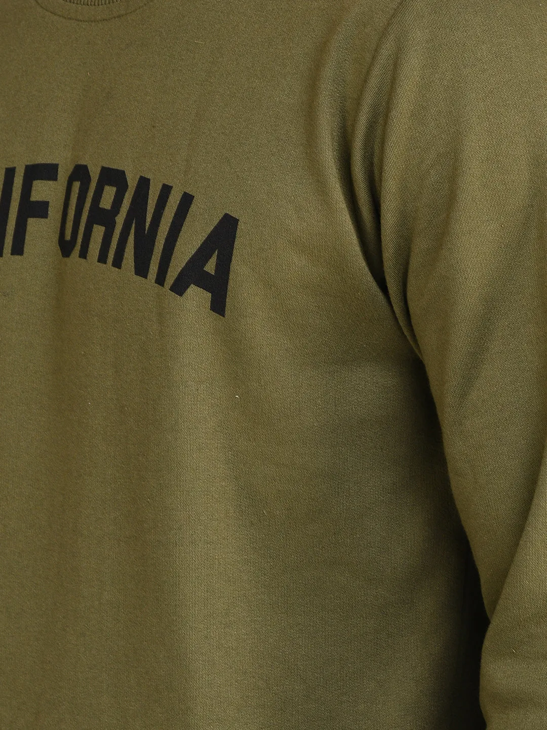 Dark Grey CALIFORNIA Print Round Neck Fleece Sweatshirt