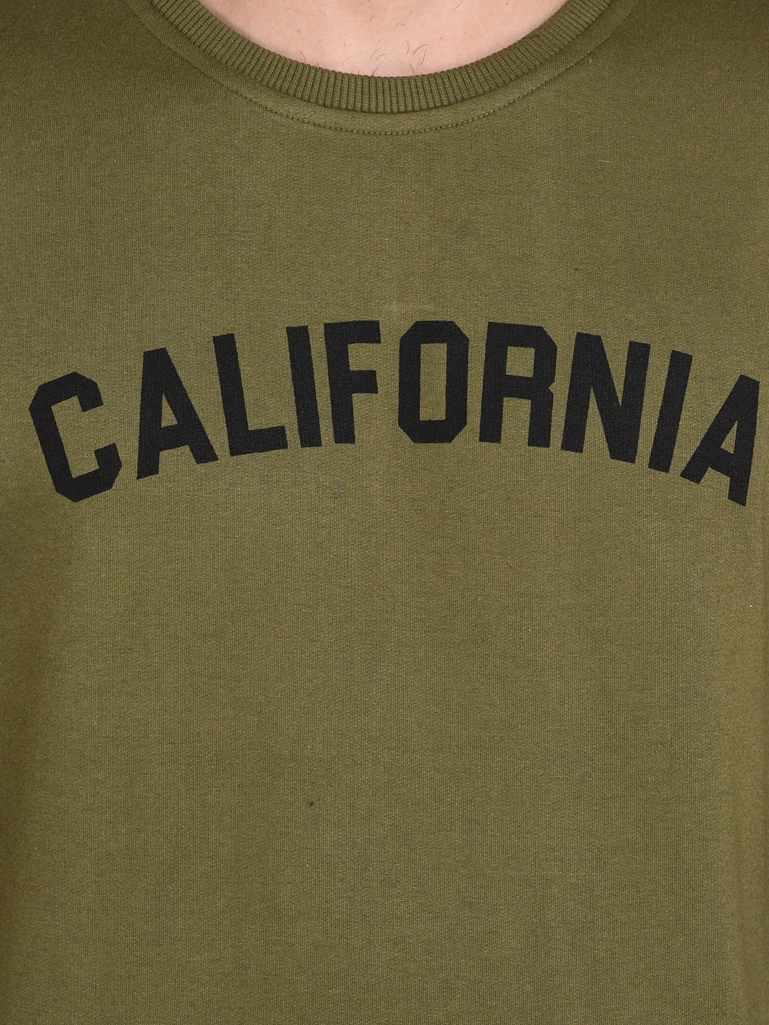 Dark Grey CALIFORNIA Print Round Neck Fleece Sweatshirt