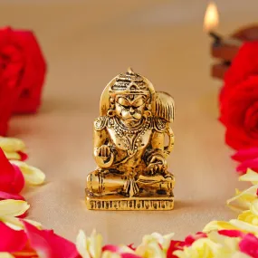 Estele Gold Plated Antique Hanuman Ashirwad Idol for Home Decor/ Car Decor.