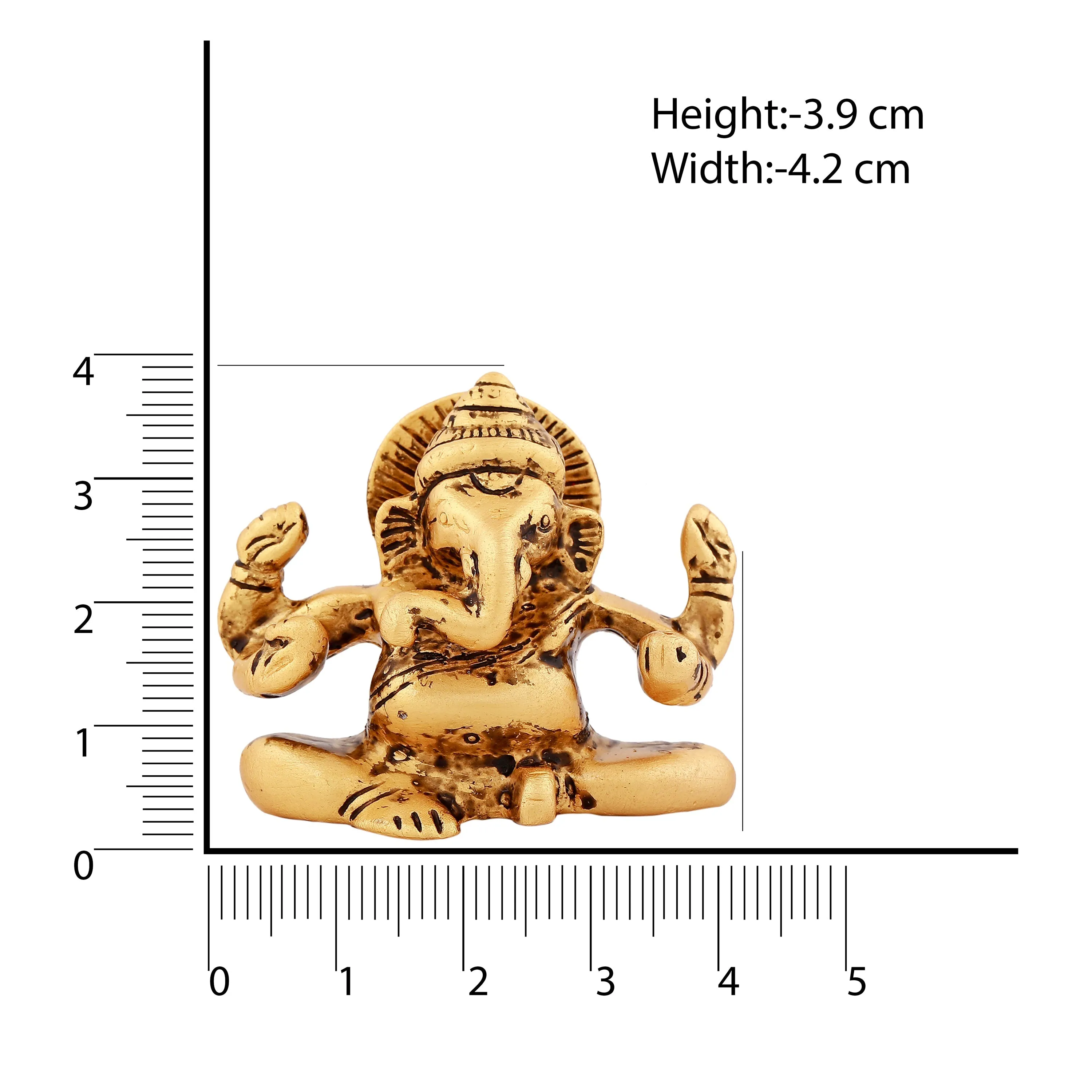 Estele Gold Plated Antique Spiritual Lord Ganesh Idol for Gifts & House Warming/Home/Office Decors.