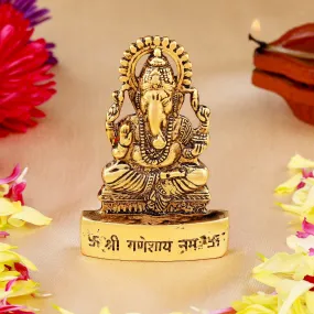 Estele Gold Plated Antique Spiritual Lord Ganesh Idol for Gifts & House Warming/Home/Office Decors.