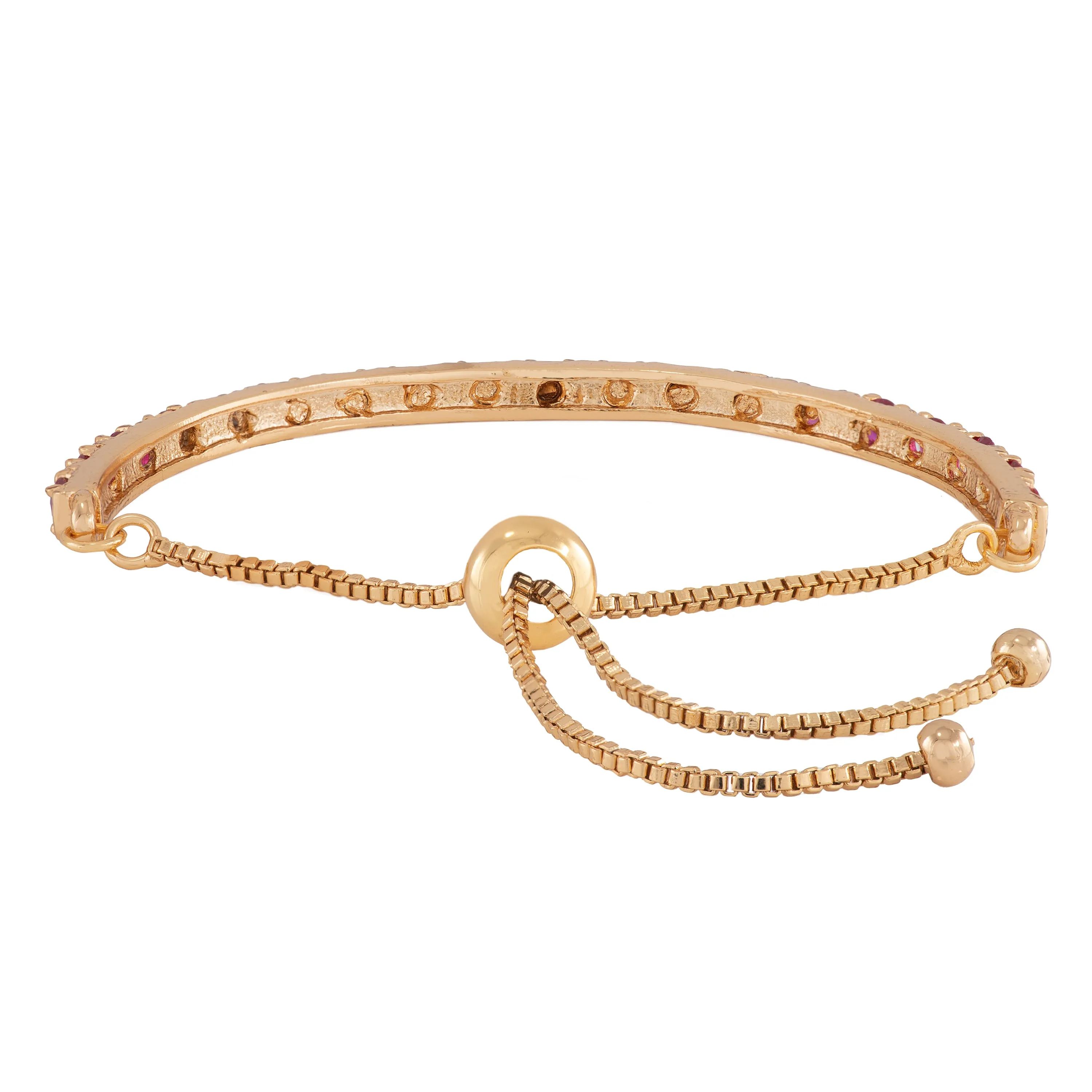 Estele Gold Plated Candy Bracelet with Pink American Diamonds Bracelet for women