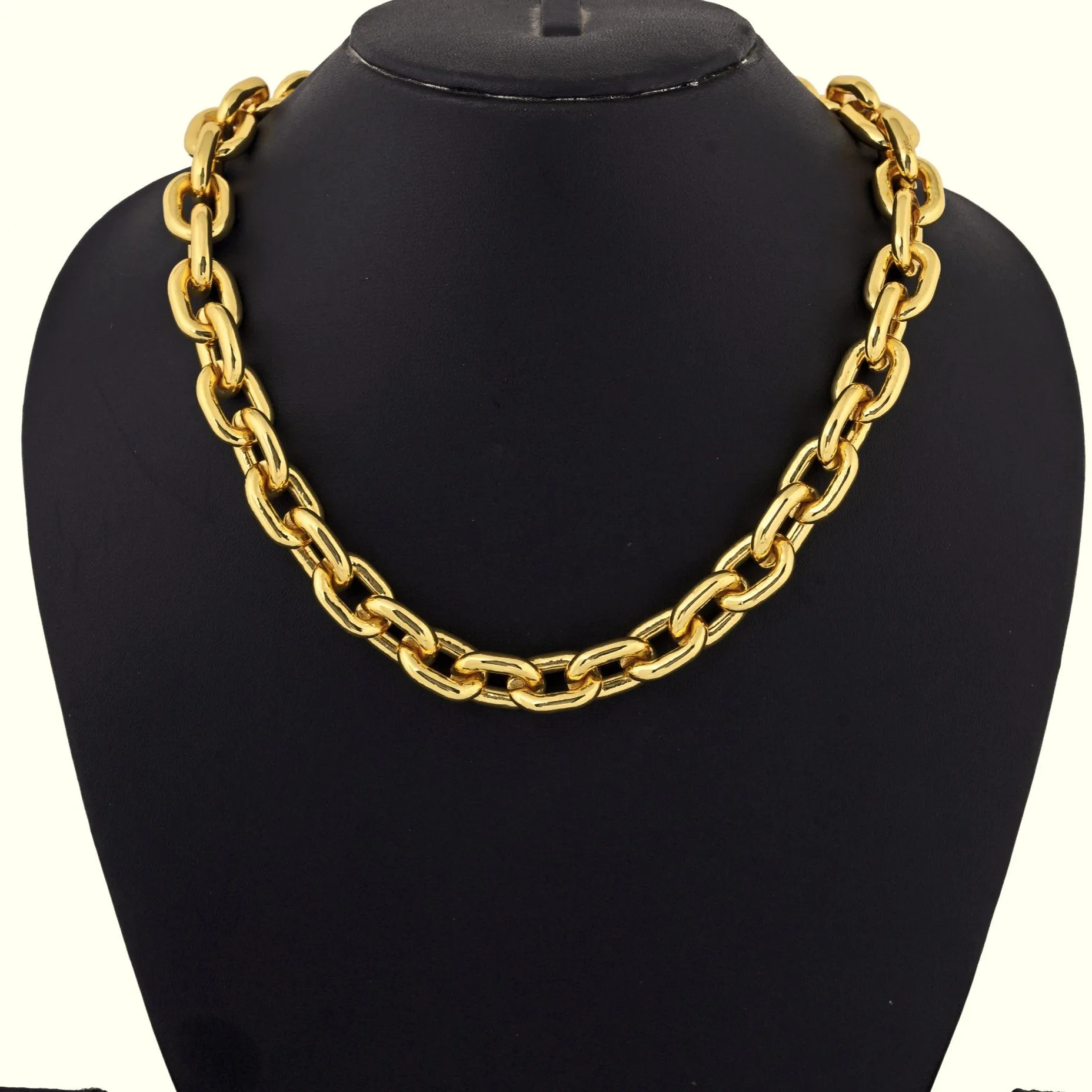 Estele Gold Plated Chunky Link Designer Cuban Necklace for Women