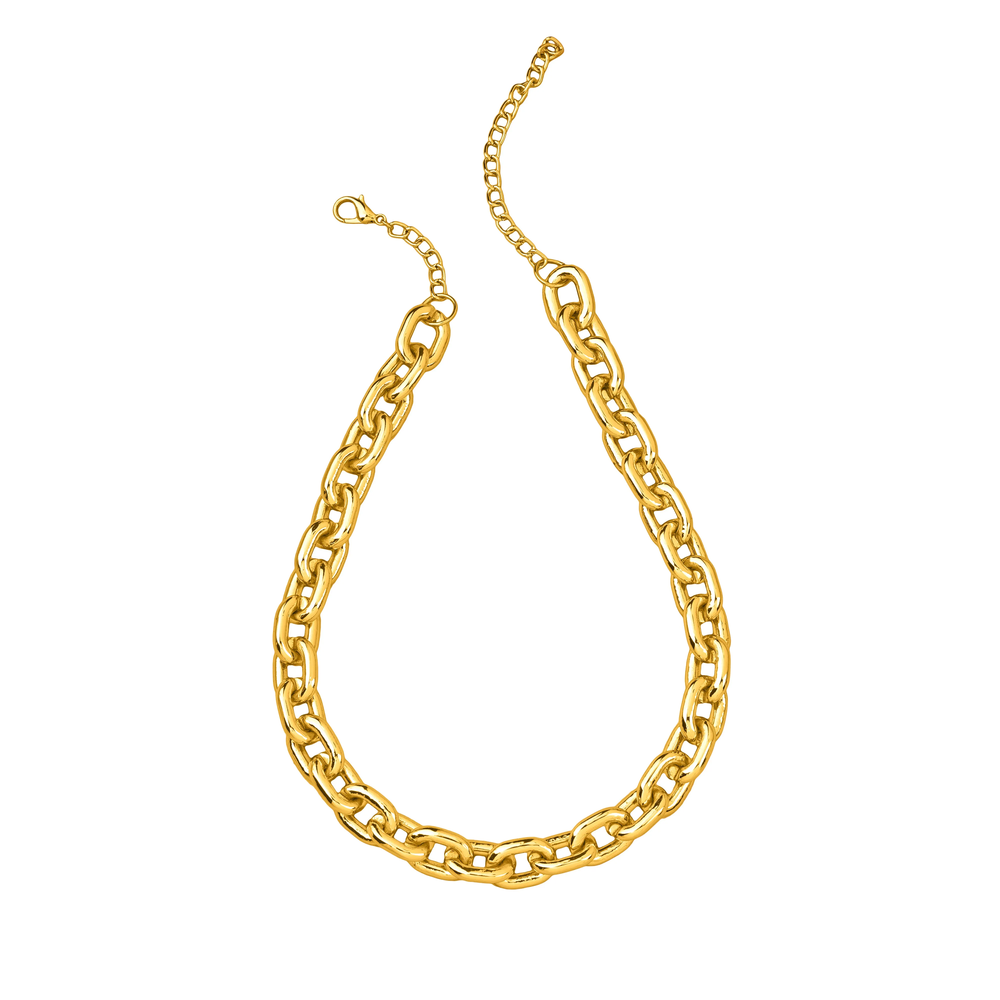 Estele Gold Plated Chunky Link Designer Cuban Necklace for Women