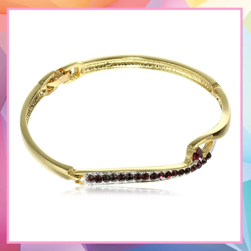 Estele Gold Plated Diamond Pink Crystal Bracelet for women