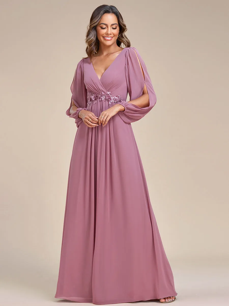 Floor Length Long Lantern Sleeves Wholesale Formal Dresses