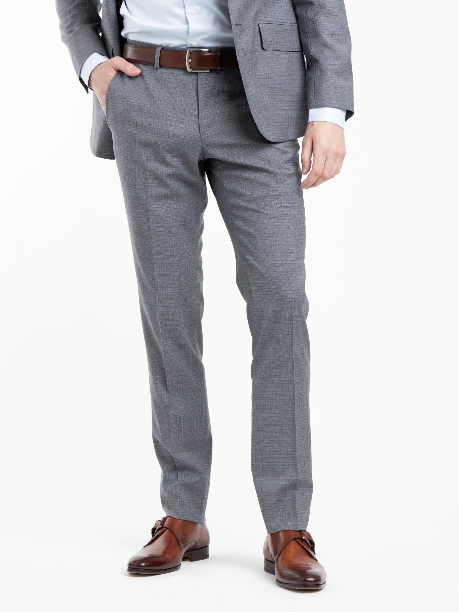 Grey Check Wool Suit