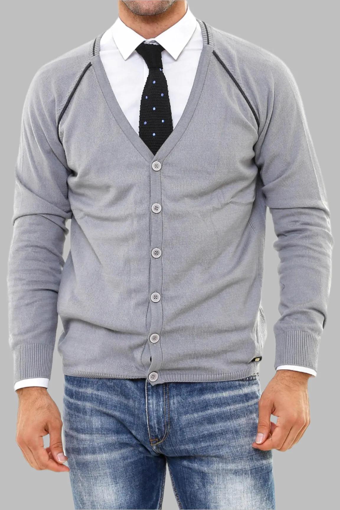 Grey Cotton Knitwear - Wessi