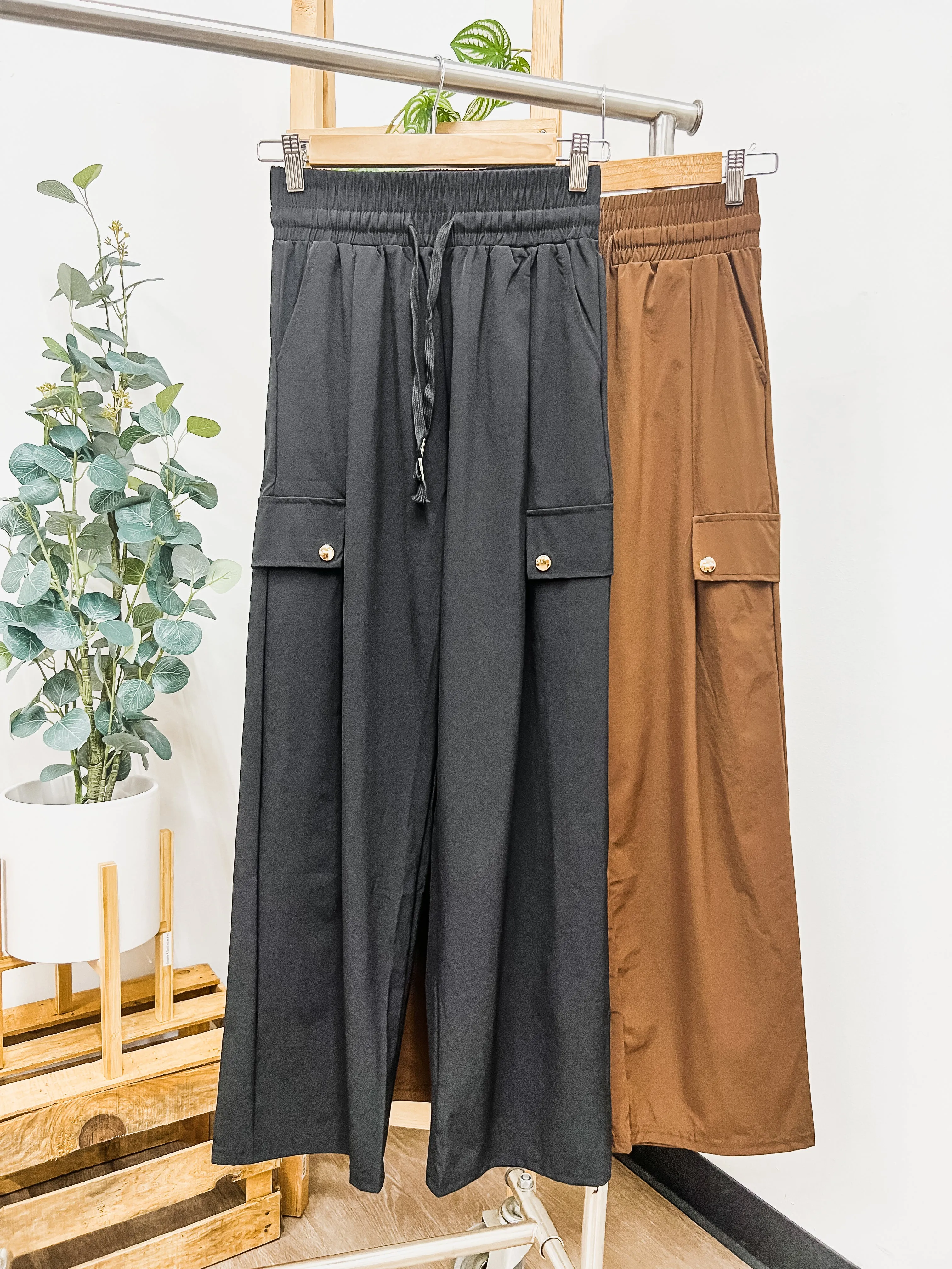 Khloe Drawstring Waist Pocket Pants