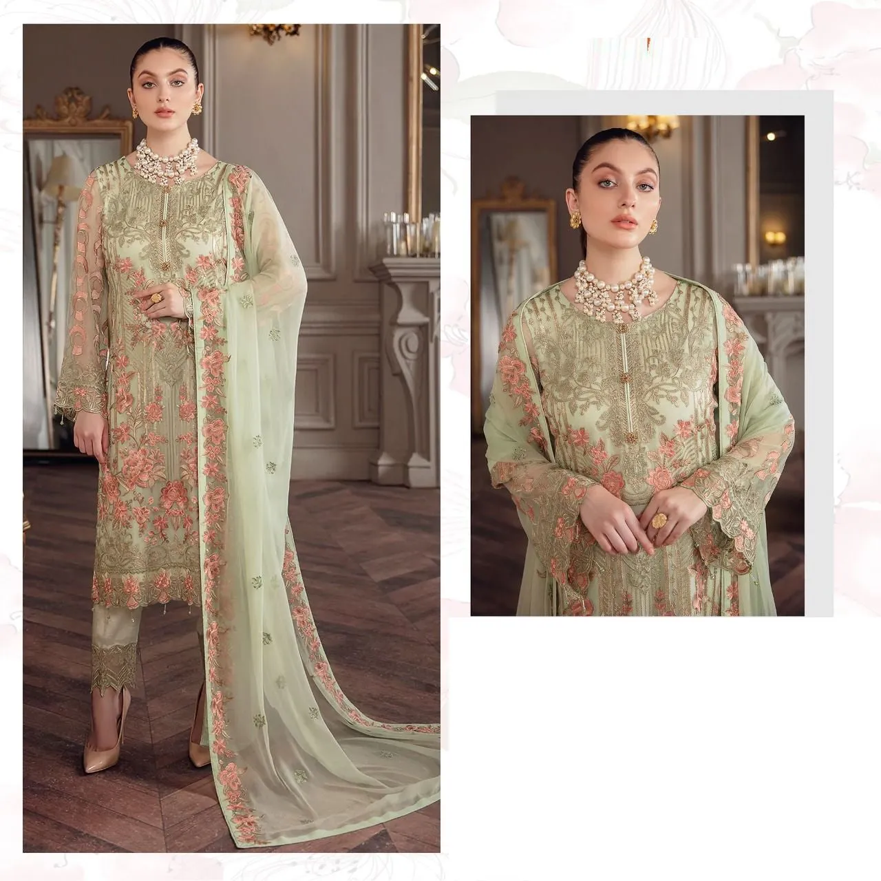 Light Green Trendy Salwar Kameez Collection