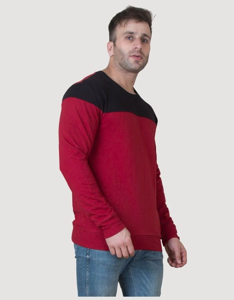 Maroon ColorBlock Sweatshirt