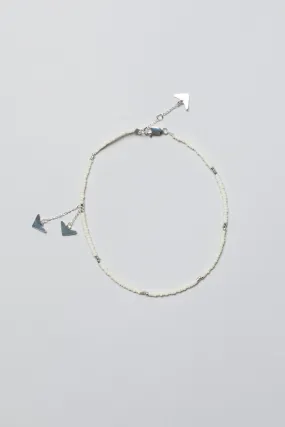 Neema Anklet - OFF WHITE/SILVER