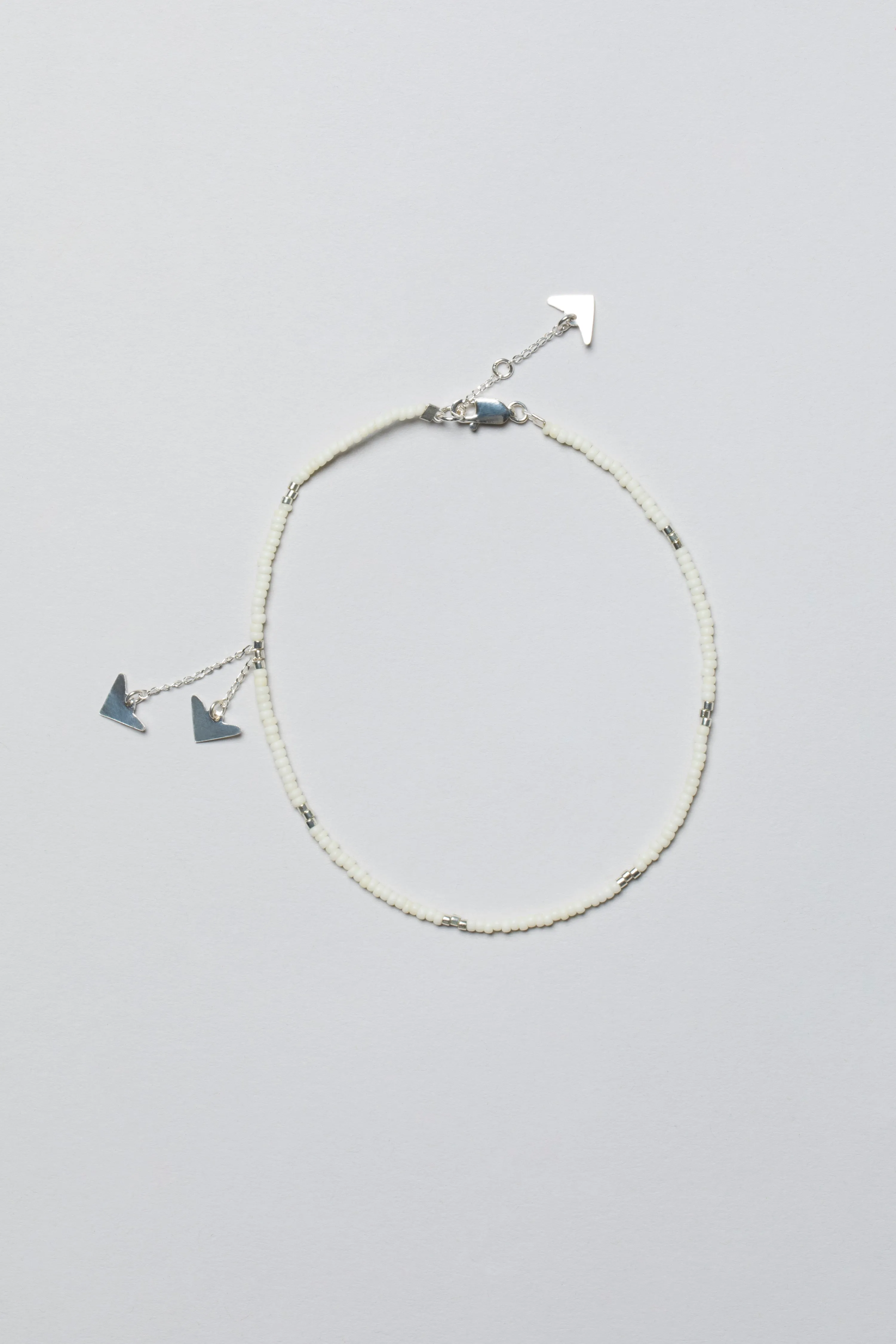 Neema Anklet - OFF WHITE/SILVER