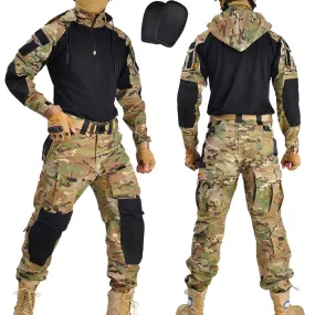 Outdoor Combat Hooded Suits Uniform Pants with Pads