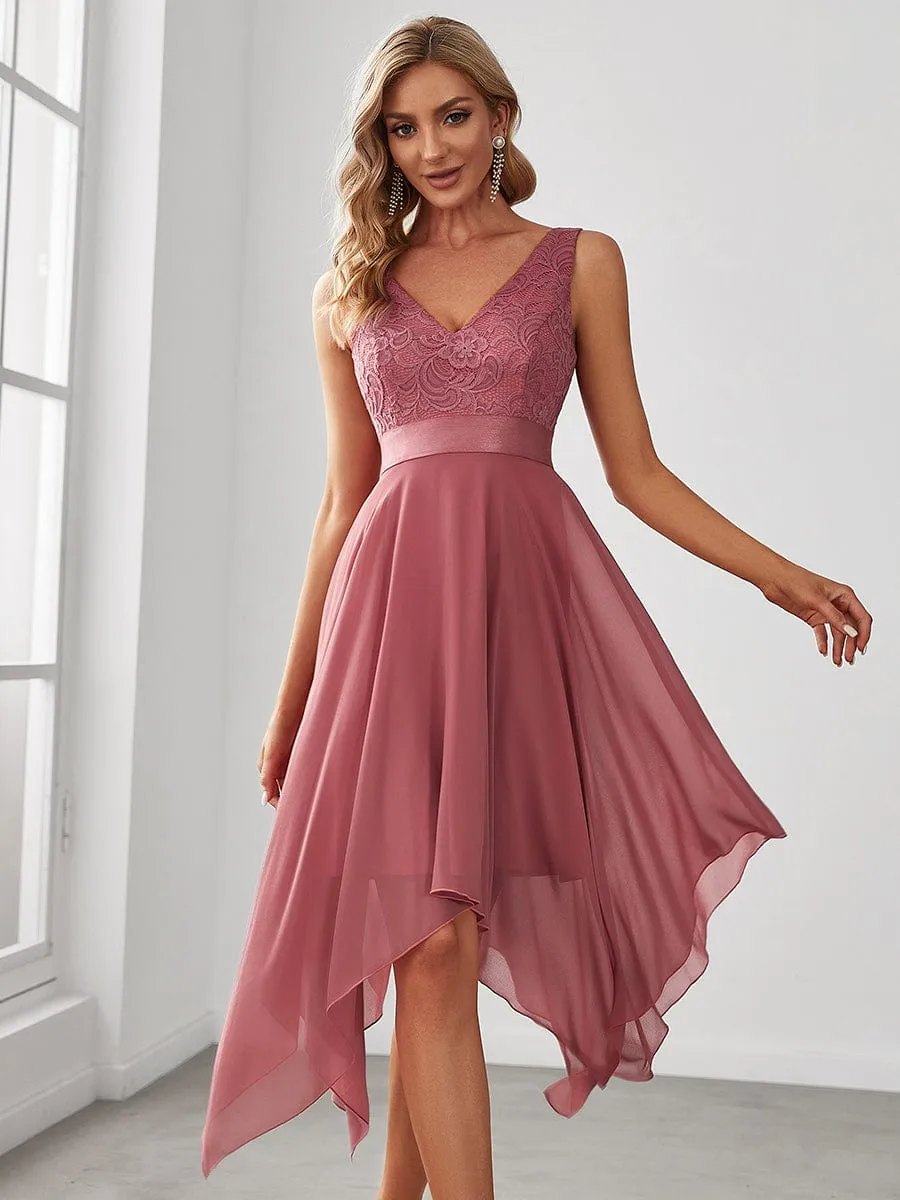 Stunning V Neck Prom Lace Dress for Women