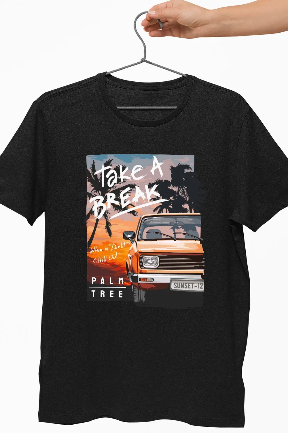 Take A Break Casual Black TShirt