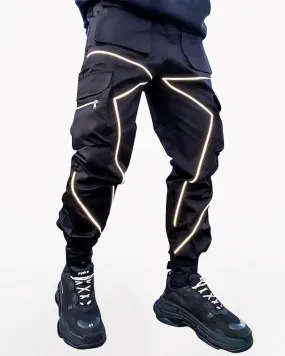 Techwear Combat Reflective Black Cargo Pants