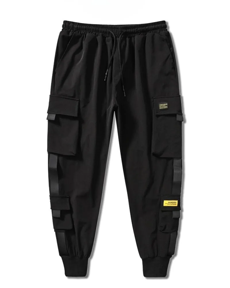 Techwear High-Street Black Cargo Pants