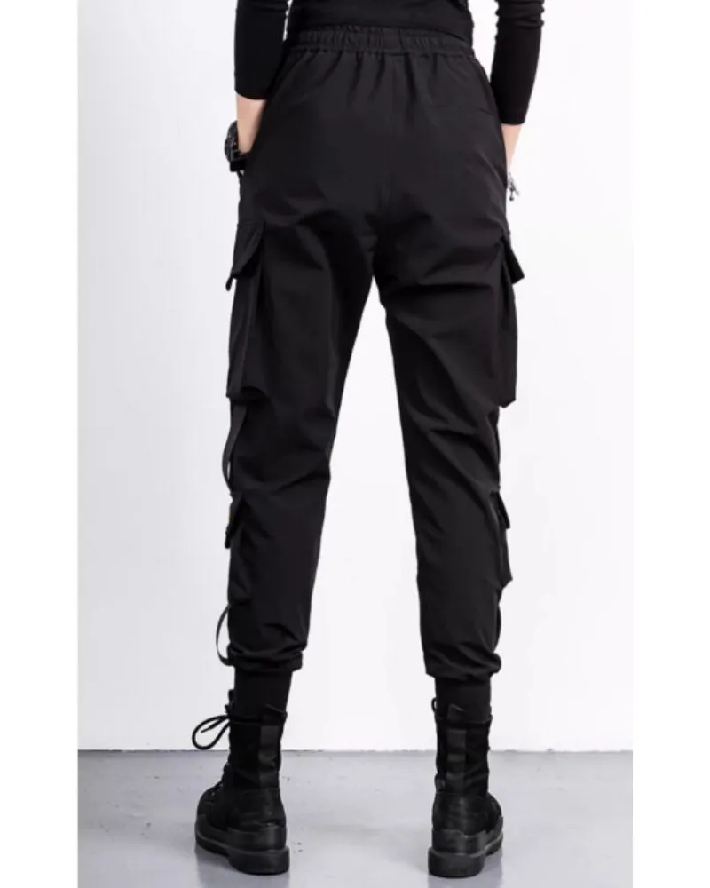 Techwear High-Street Black Cargo Pants