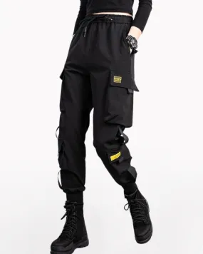 Techwear High-Street Black Cargo Pants