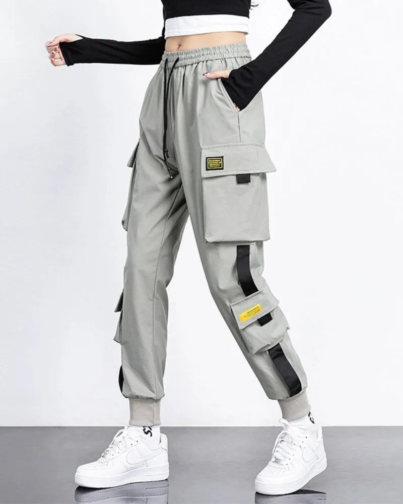 Techwear High-Street Black Cargo Pants