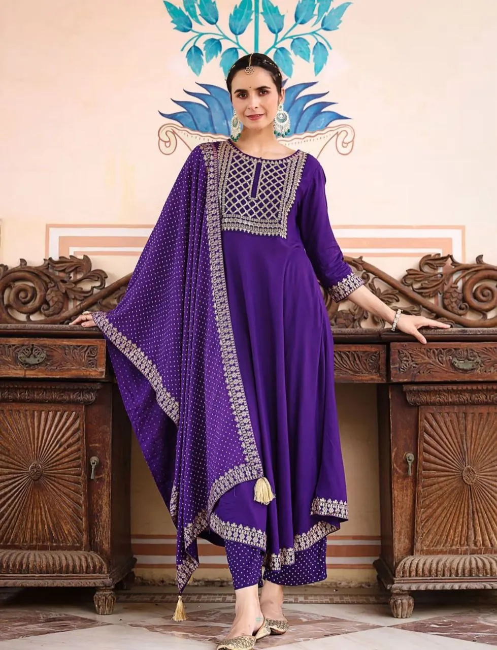 Women Embroidery Kurti Pant with Dupatta set